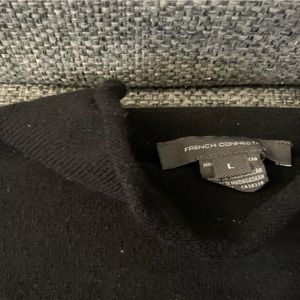 FRENCH CONNECTION Black Cropped Sweater with False Turtleneck Cowl